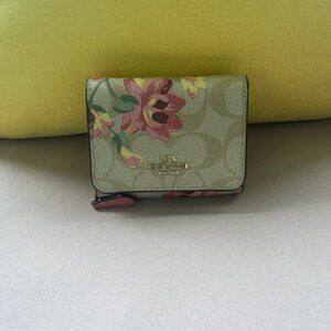 Coach Medium Corner Zip Wallet In Signature Canvas Wallet